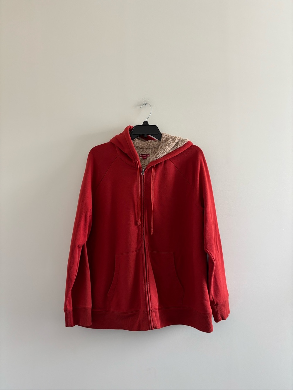 Merona Hoodie Jacket Full Zip Orange Sherpa Lined Womens 3X Preppy Outdoor Y2K
